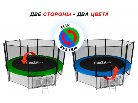 Батут Unix line Classic с внешней сеткой 12 футов - 360 см (двухцветный) (TRUCL12OUT) - 2