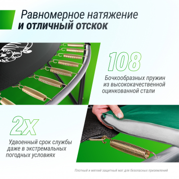 Батут Unix line Supreme Game с внутренней сеткой 16 футов - 488 см (голубой) (TRUSUG16BL) - 5